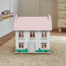 Wooden Two-Storey Doll House with Furniture & Garden – Pastel Design Playset