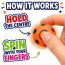Football Spinner Toys | Assorted Fidget Party Bag Fillers | 6 Pack or 12 Pack