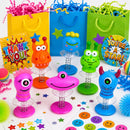Jump Up Monster Toys Party Bag Fillers Kids Spring Toy 4 8 12 Pack