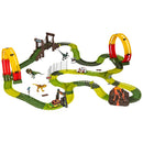 Jurassic Park Adventure Track Playset: Dino Racing Fun with Volcano & Light-Up Gate!