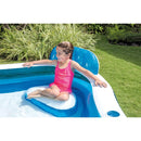 Square Family Inflatable Lounge Pool – 4 Seats, Backrests & Drink Holders