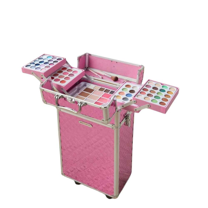 Deluxe Makeup Trolley with 80+ Colours & Accessories – Kids Portable Beauty Case