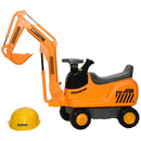 Micro Excavator Push-Along Ride On with Digger and Hard Hat