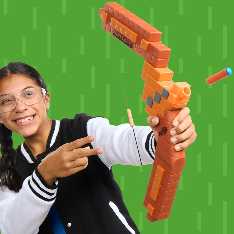 NERF Minecraft Bow with 8 Official N1 Darts for Extreme Accuracy and Distance