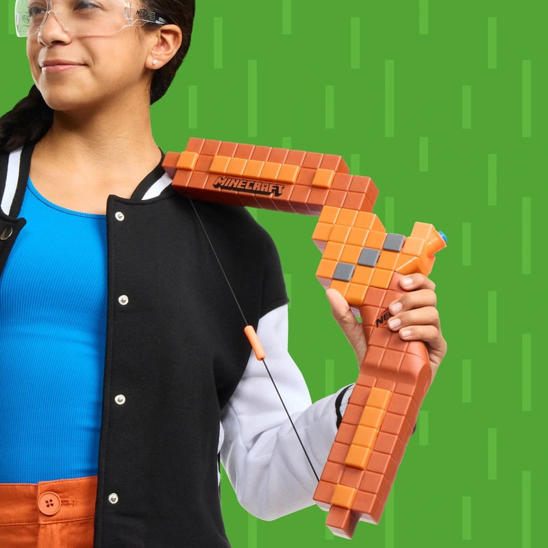 NERF Minecraft Bow with 8 Official N1 Darts for Extreme Accuracy and Distance