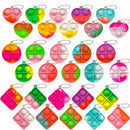 Mini Pop Fidget Toys Keyring Sensory Party Bag Fillers 10 20 30 Pack