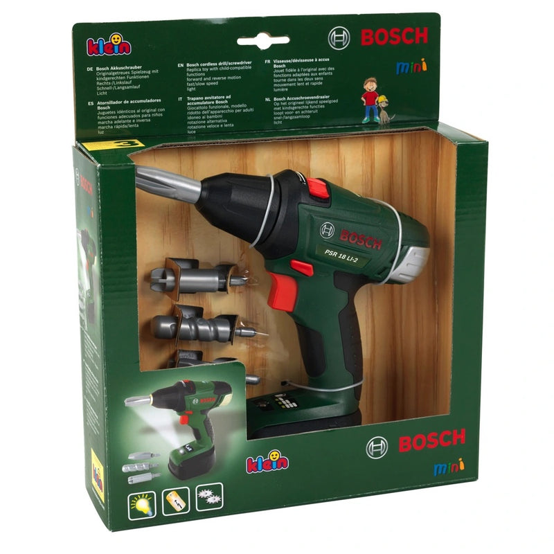 Cordless Toy Drill and Screwdriver Set with Attachments and Light Effects