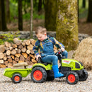 Ride-On Tractor with Trailer Kids Eco-Friendly Outdoor Garden Farm Vehicle