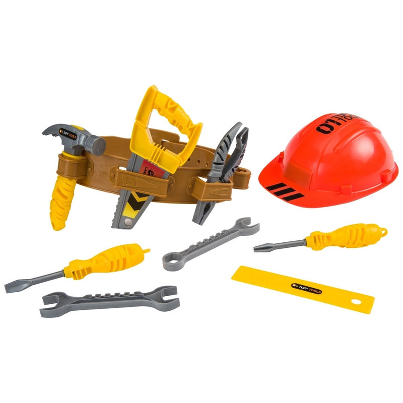 Construction Utility Belt Dress-Up Set with Hard Hat and 8 Toy Tools