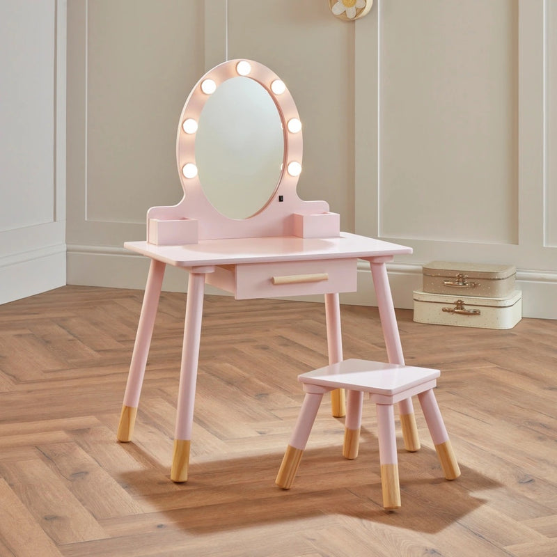 Dimples Light Up Wooden Vanity Table