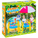 Sand and Water Play Table with Umbrella and 22 Toy Accessories – Age 2+