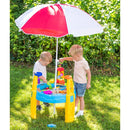 Sand and Water Play Table with Umbrella and 22 Toy Accessories – Age 2+