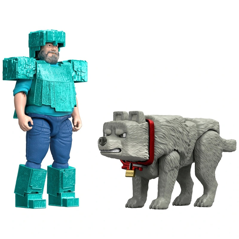 Minecraft Movie Action Figure Man's Best Wolf 2 Pack