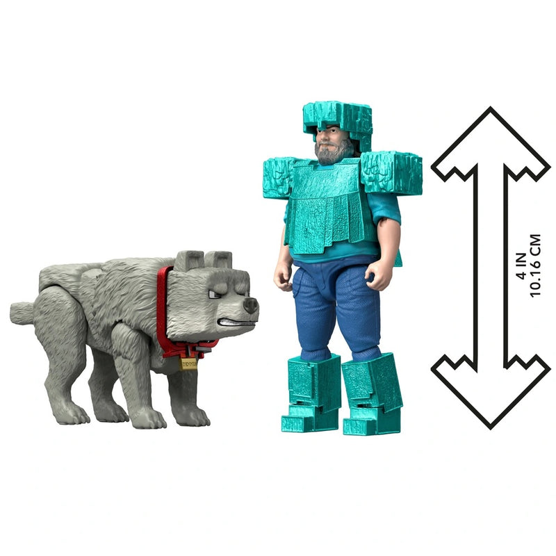 Minecraft Movie Action Figure Man's Best Wolf 2 Pack