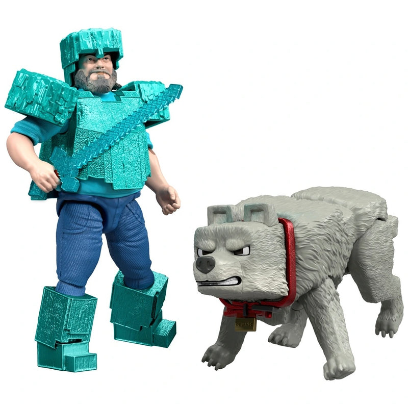 Minecraft Movie Action Figure Man's Best Wolf 2 Pack