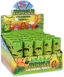 3 PACK Jungle Animal Mini Colouring Pencils in Tube of 12 Party Bag Fillers
