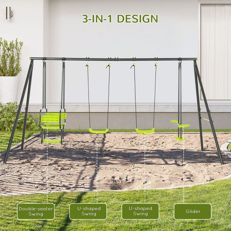 Garden Swing Set with Double Swings