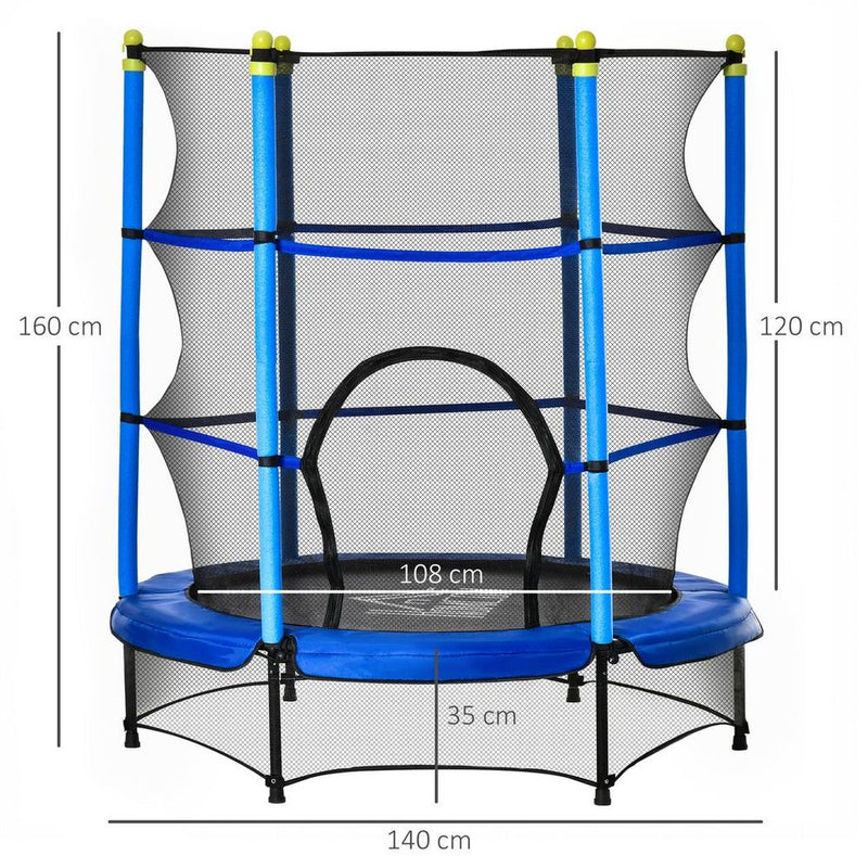 5.2FT Kids Trampoline with Safety Enclosure, Indoor Outdoor - Blue