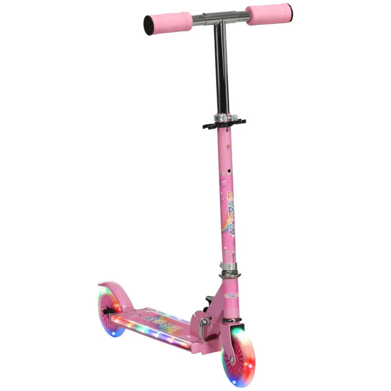 Kids Scooter with Lights, Music & Adjustable Height - Foldable Frame