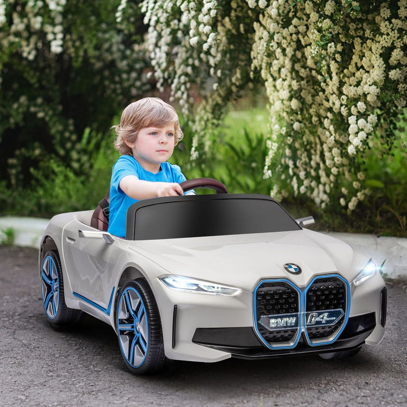 BMW Licensed Kids Electric Ride-On Car with Remote Control, Music & Lights - White