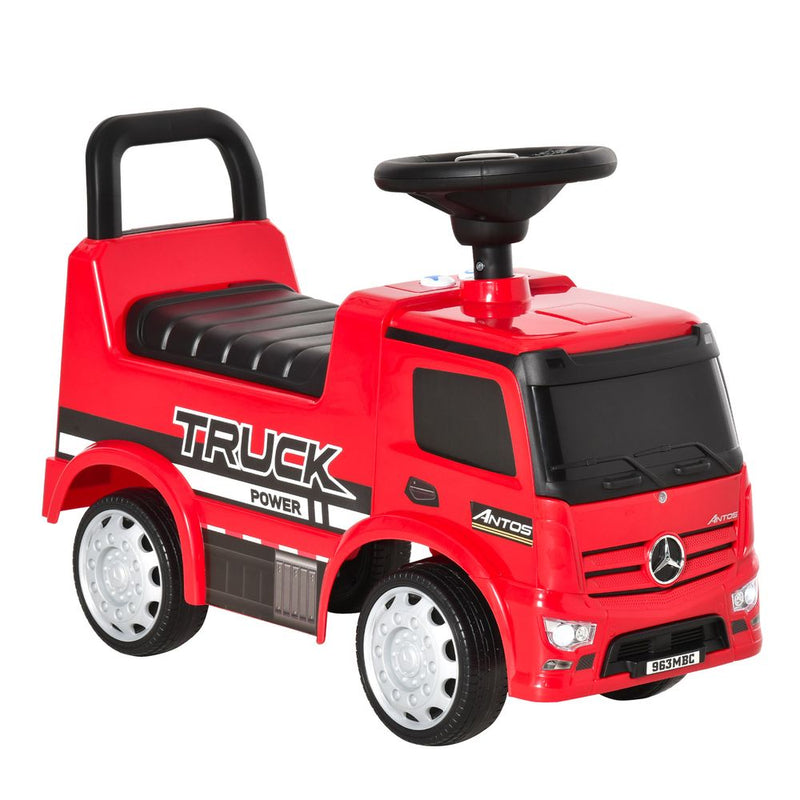 3-in-1 Ride On Car Kids Mercedes Truck Storage for - Red