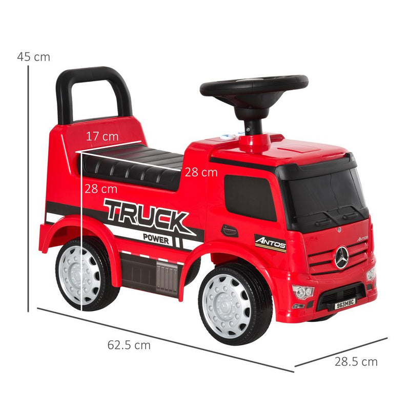 3-in-1 Ride On Car Kids Mercedes Truck Storage for - Red