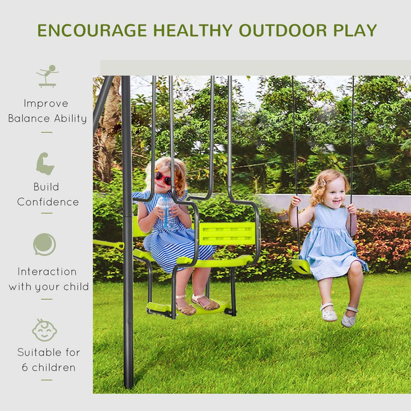 Garden Swing Set with Double Swings