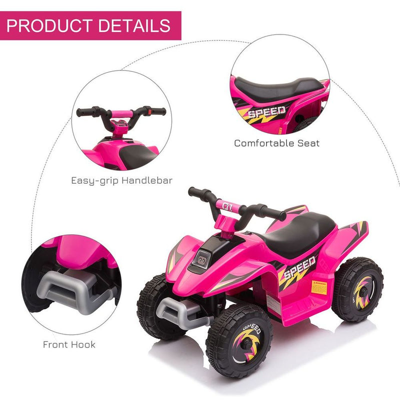 6V Kids Electric Ride on Car with Big Wheels - Pink