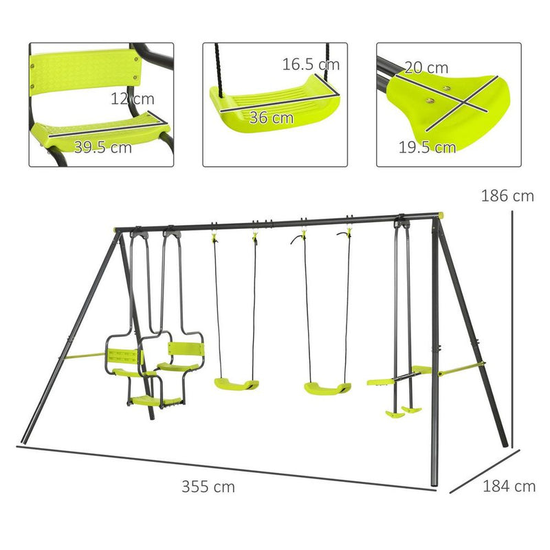 Garden Swing Set with Double Swings