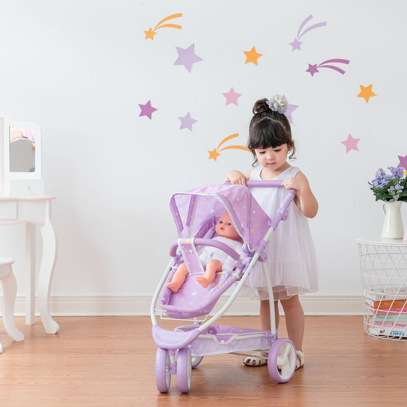 2 in 1 Baby Doll Stroller Pram Foldable Purple OL-00010