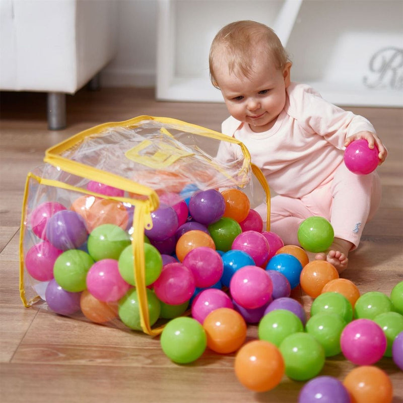 200 Soft Plastic Play Pit Balls with Carry Bag Swimming Pool Trampoline Play