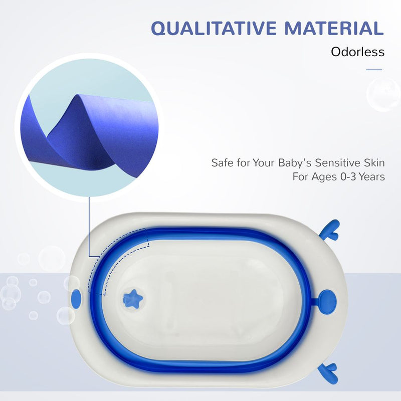 Foldable Baby Bathtub Set with Thermostatic Water Plug & Non-Slip Legs