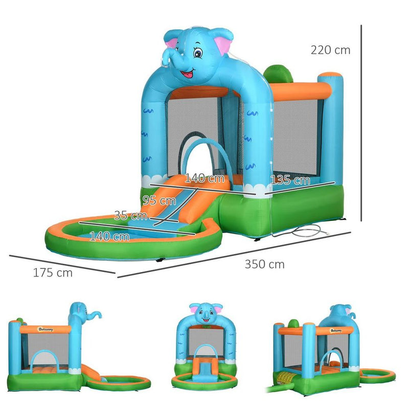 4 in 1 Inflatable Elephant-Themed Water Park