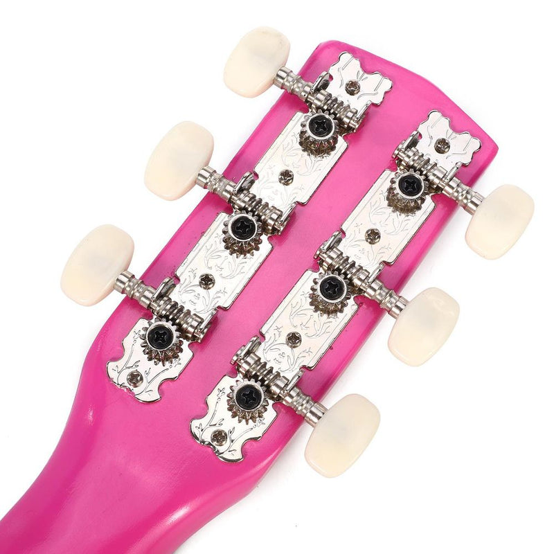 Wooden Pink Stripe Striped Pink Princess Guitar Children Girls Instrument