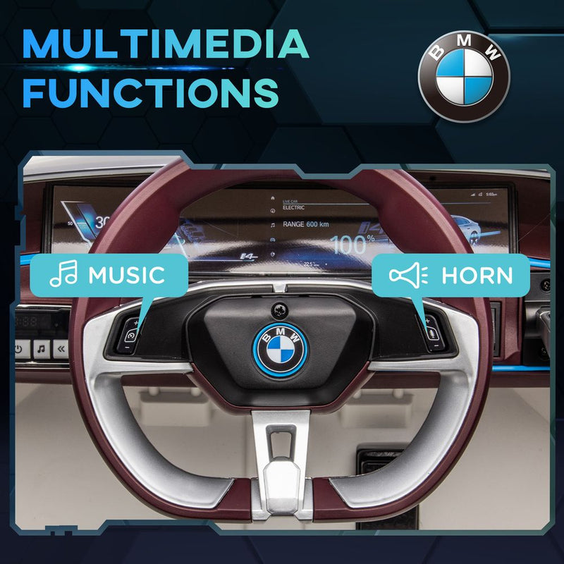 BMW Licensed Kids Electric Ride-On Car with Remote Control, Music & Lights - White