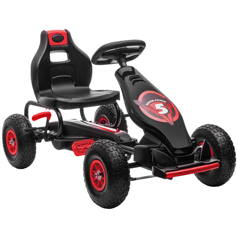 Durable Racing Pedal Go Kart with Adjustable Seat & Handbrake