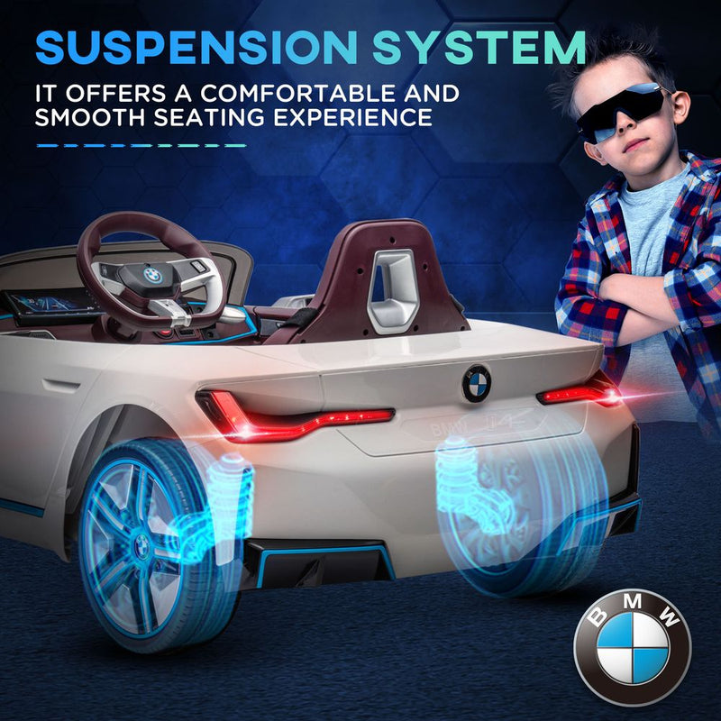 BMW Licensed Kids Electric Ride-On Car with Remote Control, Music & Lights - White