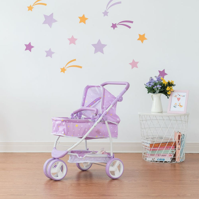 2 in 1 Baby Doll Stroller Pram Foldable Purple OL-00010