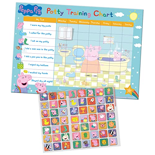 Peppa Pig Potty and Toilet Reward Chart and Stickers Reusable Stickers